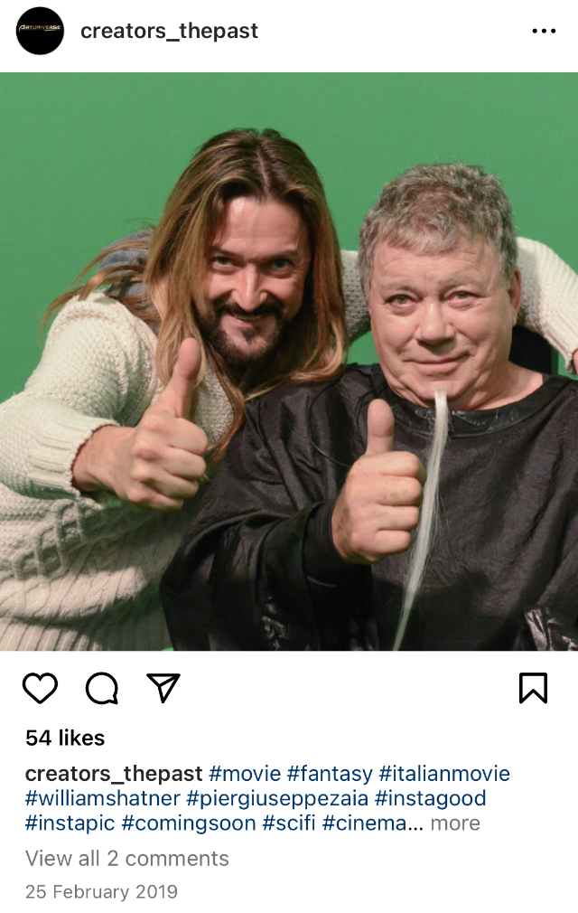 Zaia e William Shatner sul set